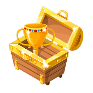 a gold cup in a chest